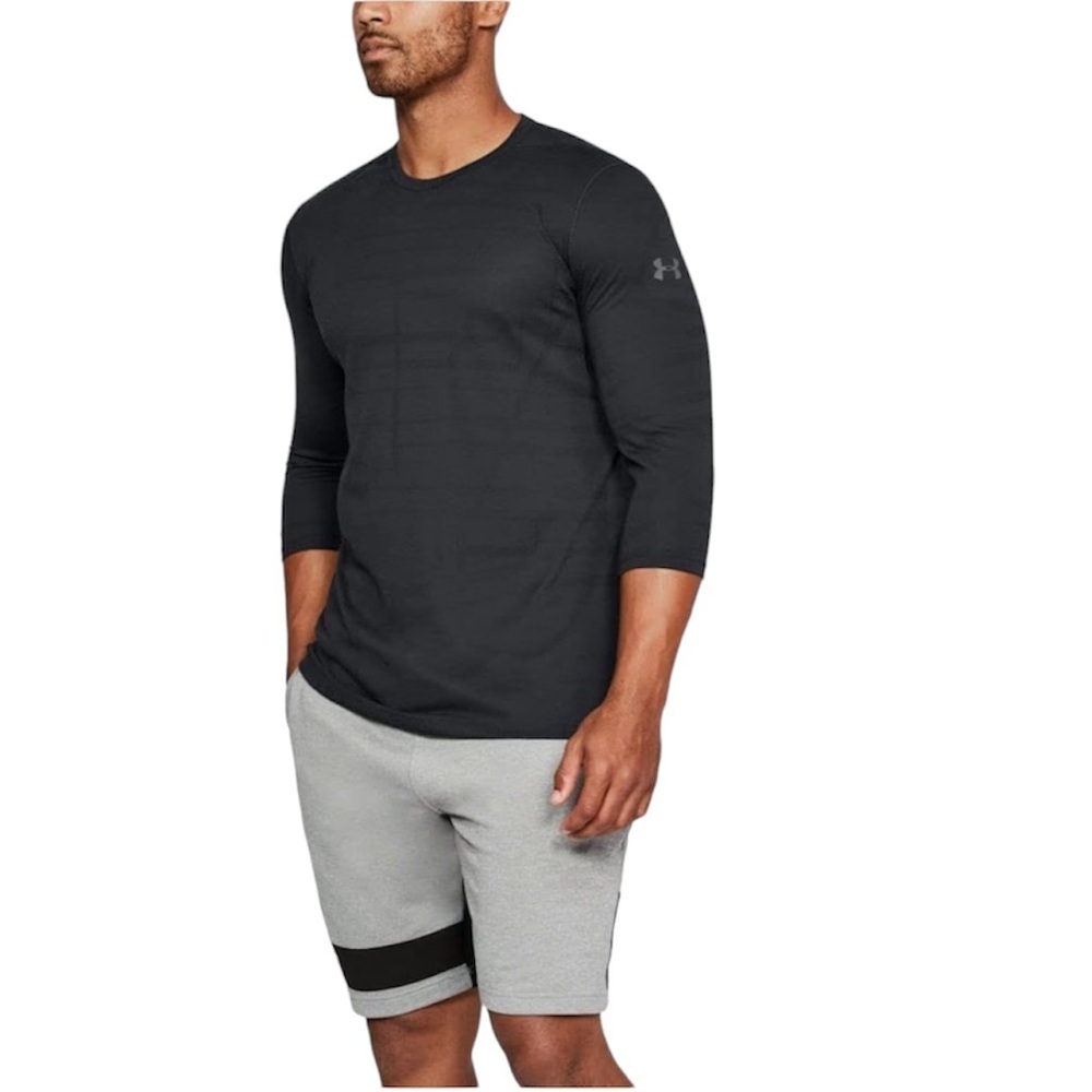 Under Armour Threadborne Utility 3/4 Sleeve Tee Black Men’s S - Picture 2 of 9